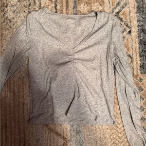American Eagle Outfitters Heather Gray Long Sleeve Tee